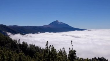 Tenerife kanarya adalarında bulut denizi