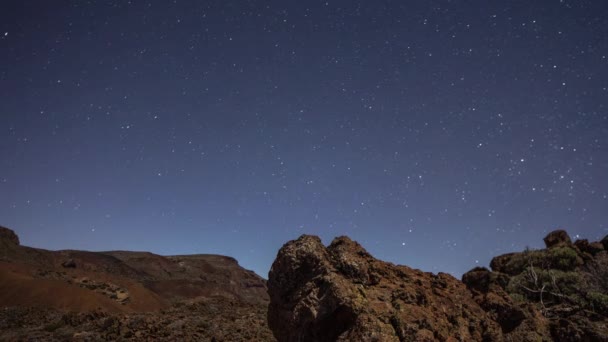 El teide auf Teneriffa Kanarische Inseln bei Nacht — Stockvideo