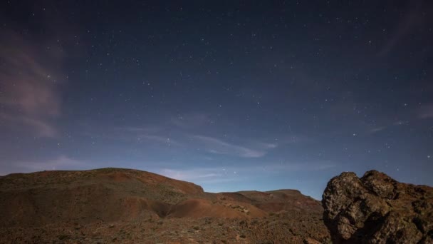 El teide in tenerife canary islands at night — стоковое видео