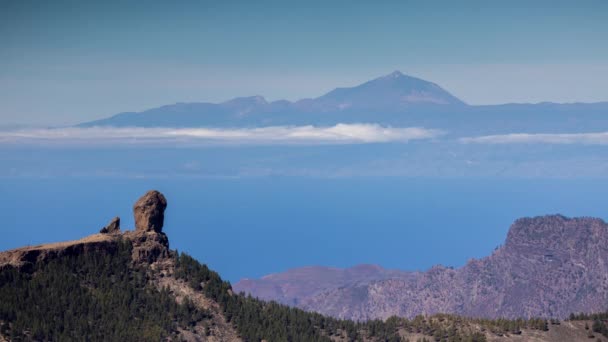 El teide na kanaryjskich wyspach Tenerife z kanarii gran — Wideo stockowe