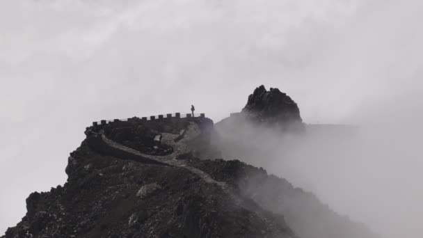 El teide in tenerife above the clouds — Stock Video