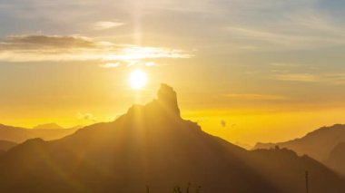 roque nublo in gran canaria sunset timelapse