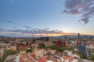 Barcelona skyline with passing clouds