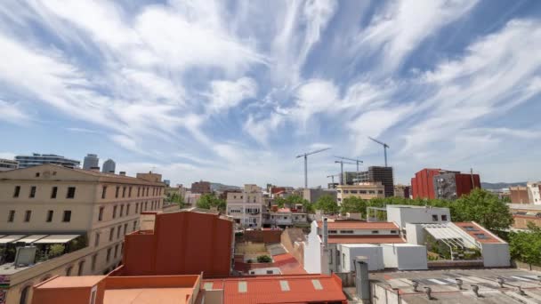 Linia czasowa Barcelona z przelatującymi chmurami — Wideo stockowe