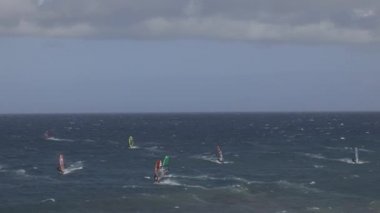 El medano tenerife 'de uçurtma sörfçüleri