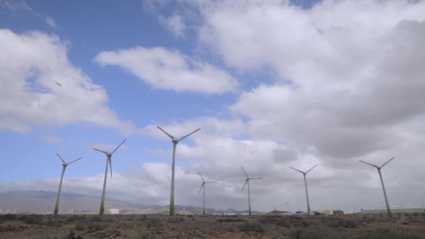 Windturbines op kanarische eilanden — Stockvideo