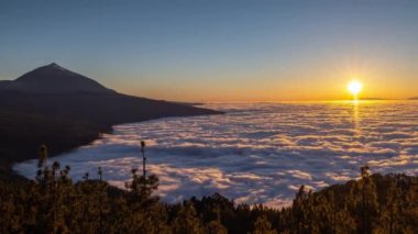 Güneşin El Tide yanardağından batışının zamanı