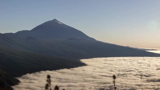 Tide Ulusal Parkı Tenerife Spanya Gün Batımında Yıldızların Bulutları Üzerinde — Stok video