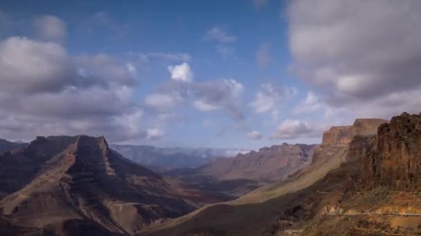 Ein Schwenk Zeitraffer Durch Das Bergige Landesinnere Von Gran Canaria — Stockvideo