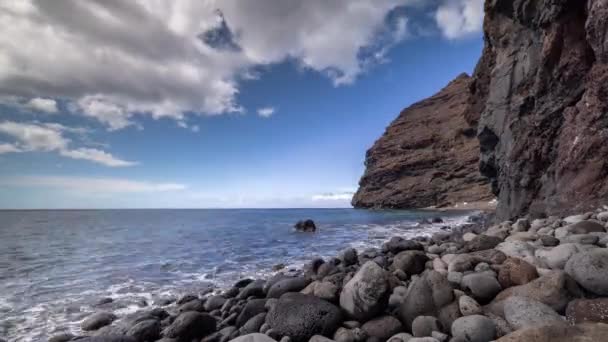 Een Timelapse Van Een Prachtig Kiezelstrand Gran Canaria — Stockvideo