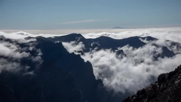 Időzítés Felhők Felett Roque Los Muchachos Legmagasabb Pontja Sziget Palma — Stock videók