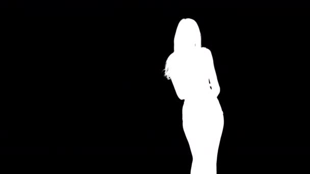 Shadow Dancer Video Woman Dancing Silhouette — Stock Video