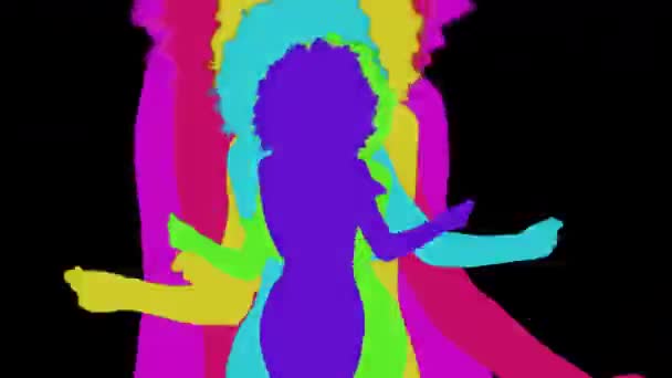 Shadow Dancer Video Woman Dancing Colourful Silhouette — ストック動画