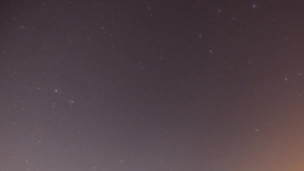 Ночное Время Звезды Движутся Небу — стоковое видео