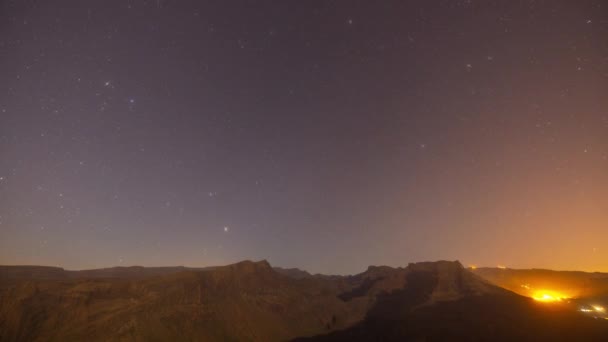 Lapso Estrella Nocturna Las Montañas Tenerife — Vídeo de stock