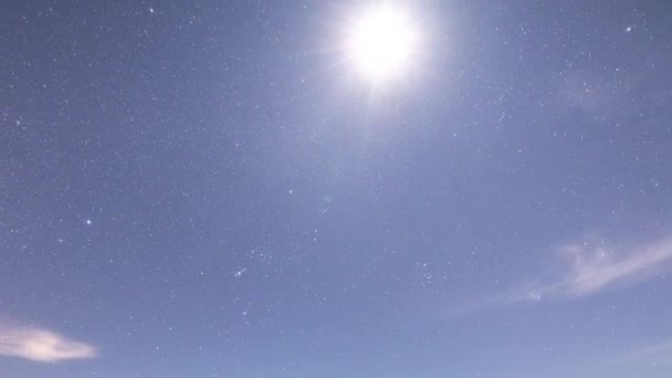 Night Time Star Lapse Bright Moon — Vídeo de stock