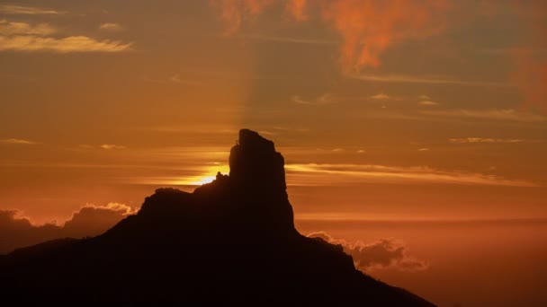 Timelapse Roque Nublo Gran Canaria Canary Islands Sunset — Vídeo de Stock