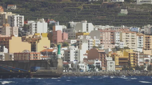 Zoomed Shot Buildings Santa Cruz Palma Canary Islands — Video