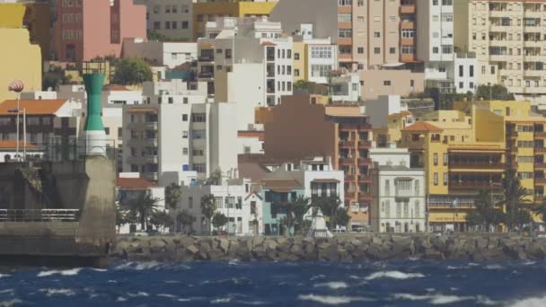 Zoomed Shot Buildings Santa Cruz Palma Canary Islands — Stok video