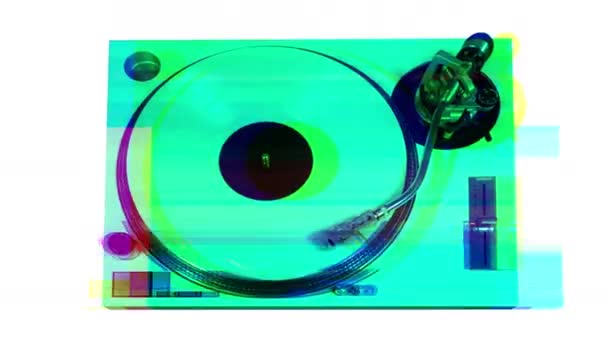 Record Player Glitching Changing Colours – stockvideo