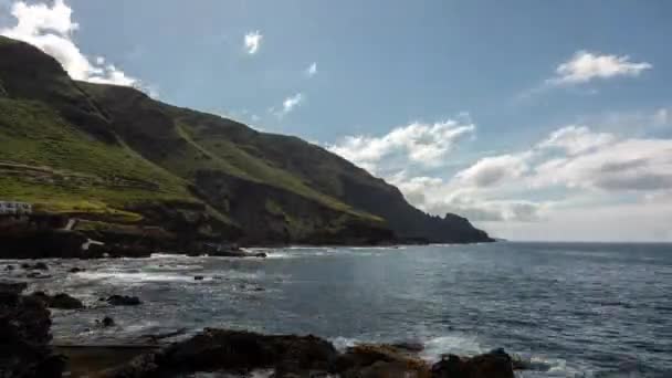 Timelapse Coastline Next Natural Pools Fajana Island Palma Canary Islands — Vídeo de stock