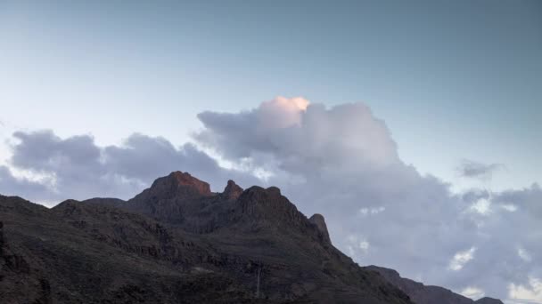 Uma Cronologia Nublo Roque Gran Canaria Ilhas Canárias Durante Pôr — Vídeo de Stock