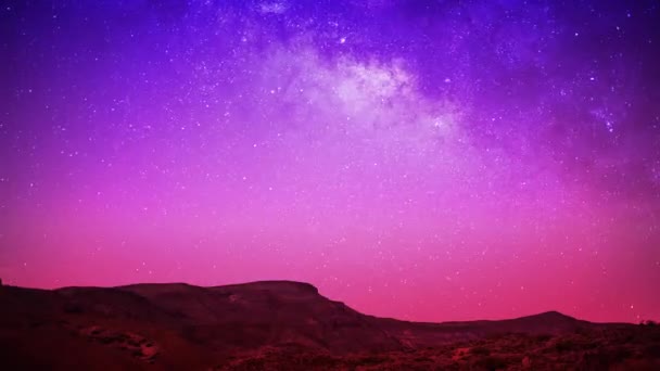 Timelapse Stars Night Teide Volcano Tenerife Canary Islands Abstract Colours — Stockvideo