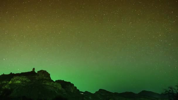 Timelapse Stars Night Teide Volcano Tenerife Canary Islands Abstract Colours — Stockvideo