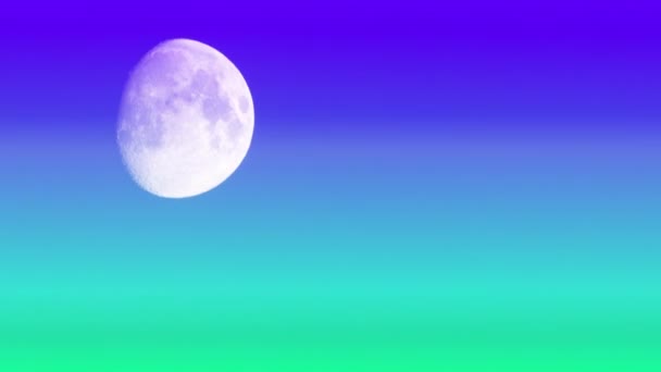 Timelapse Moon Passing Night Sky Bright Abstract Colours — Stockvideo
