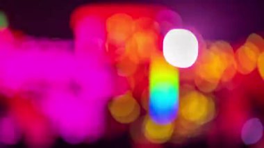 Abstract pattern of rides at a funfair in barcelona at night