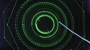 Abstract pattern of light trail neon shapes