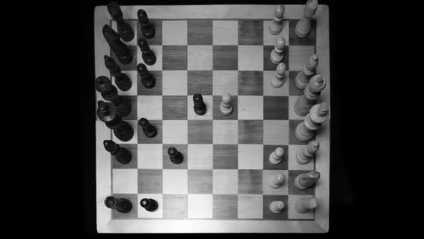 Game Chess Being Played Stop Motion Pumping Zoom Out — 비디오