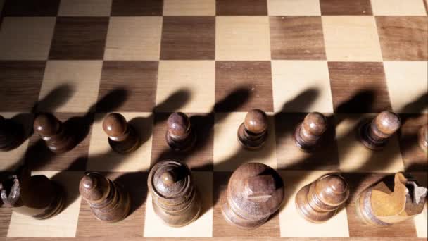 Shot Shadow Moving Chess Board — Vídeo de Stock