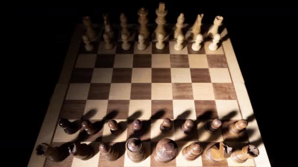 Shot Shadow Moving Chess Board — Stock Video