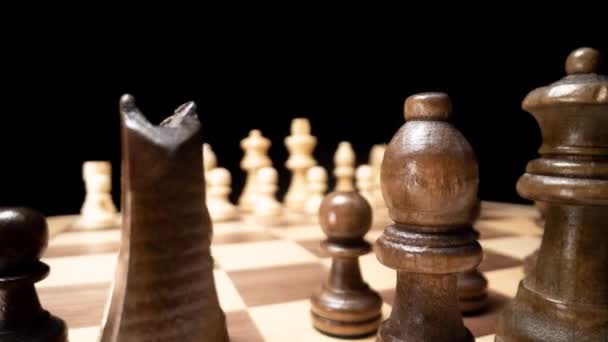 Chess Board Close Macro Spinning — 图库视频影像
