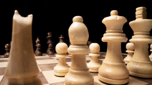 Chess Board Close Macro Spinning — Wideo stockowe