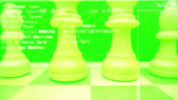 Game Chess Being Played Stop Motion Hands Moving Pieces Overlayed — Αρχείο Βίντεο