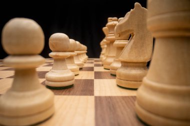 chess board and pieces close up