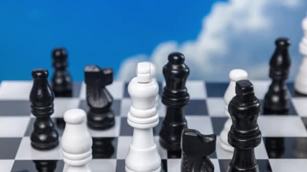 Game Chess Passing Clouds — Stock Video