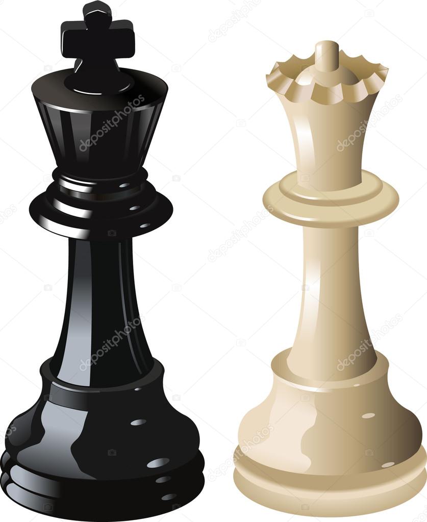 King and queen chess Royalty Free Vector Image