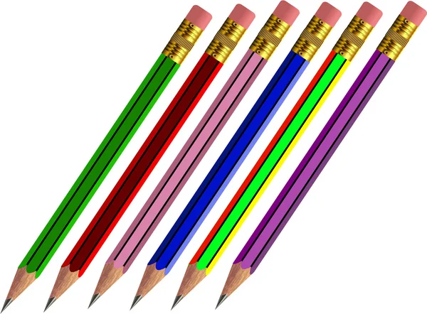 Bleistifte isoliert gesetzt — Stockvektor