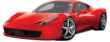 Red expensive sports car clipart