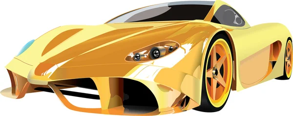 Carro desportivo amarelo — Vetor de Stock