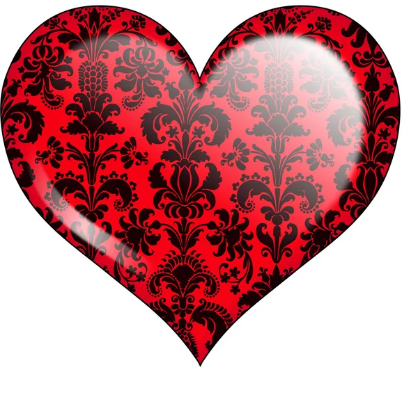 Καρδιά damask — Διανυσματικό Αρχείο