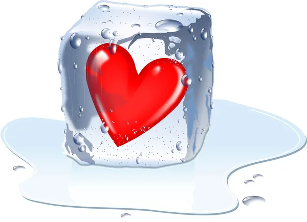 Coeur dans la glace — Image vectorielle