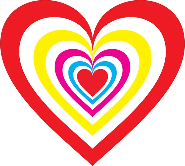 Corazón arco iris — Vector de stock