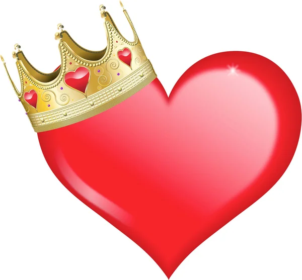 Heart with crown — Stock Vector