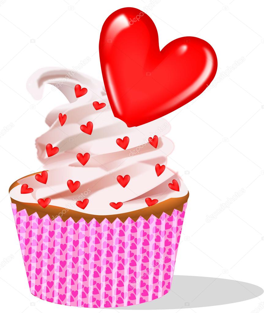 Heart cupcake