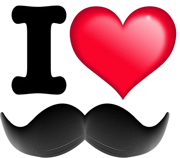 J'aime la moustache — Image vectorielle