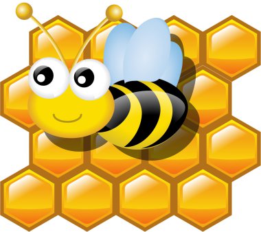 BEE AND HONEYCOMB clipart